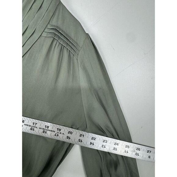 ANTHROPOLOGIE Long Sleeve Tie Blouse Women's Size Medium Satin - Picture 5 of 9